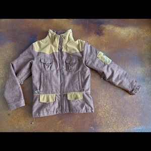 Obermeyer Winter Jacket with brown corduroy trim